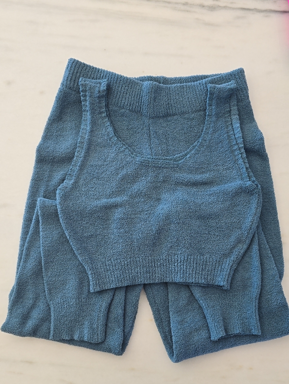 Cozy Knit Tank and Leggings Set - Dusty Tourquise Juniors Size M